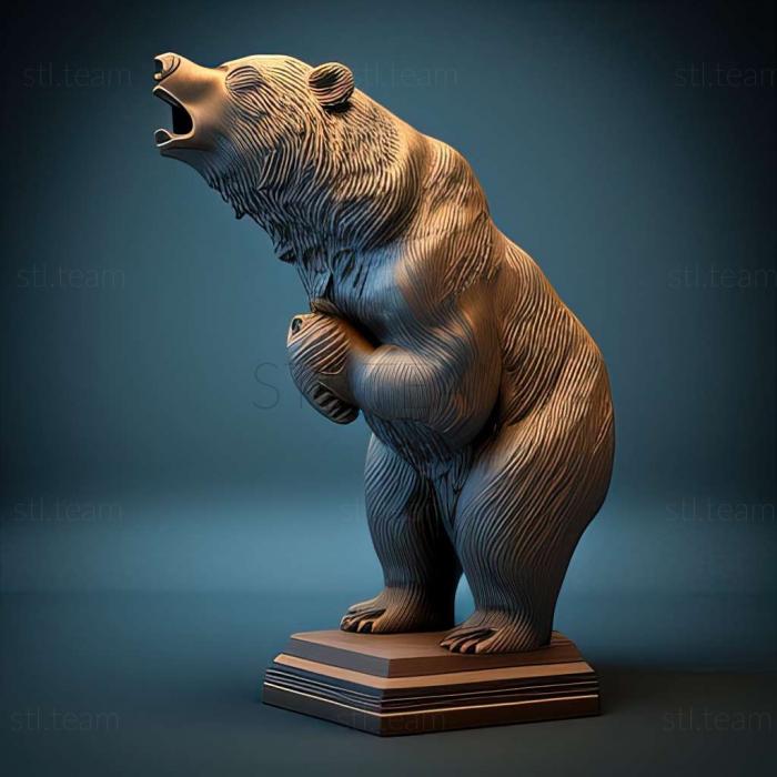 3D model Grizzly on stand (STL)